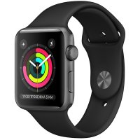 - Apple Watch S3 42mm Space Grey Al/Black Sport Band