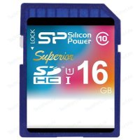   MicroSDHC 16GB Silicon Power Class10 UHS-I Superior + 1 Adapter (SP016GBSTHDU1V10-SP)