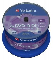  DVD+R Verbatim 8.5Gb DL 8x matt silver Cake Box (50 ) 43758