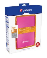    Verbatim Portable Store "n" Go 500GB Drive USB 3.0 Pink