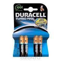    "Duracell Turbo Max", : AAA, 4 