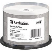  CD-R Verbatim 700Mb 52x DataLife+ Cake Box Thermal Printable (50 ) (43756)