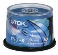   TDK DVD-R 4.7Gb x16 Printable Cake Box 100P