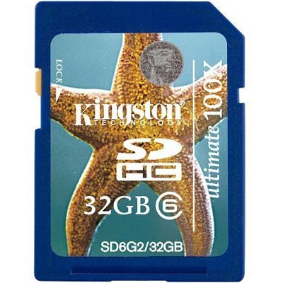   Kingston (SD6G2/32GB)SecureDigital High Capacity (SDHC) Memory Card 32Gb Class6 100X