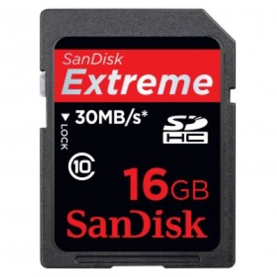   SanDisk Extreme (SDSDQX-016G-U46A) microSDHC Memory Card 16Gb UHS-I U1+microSD--)SD Ada