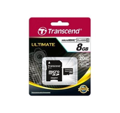 Transcend   MicroSD(TransFlash) 8Gb HC Class10 +  SD / TS8GUSDHC10