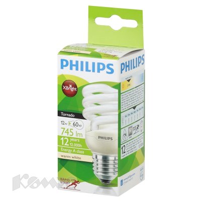 . Philips CLL Tornado mini T2 12W 827 E27