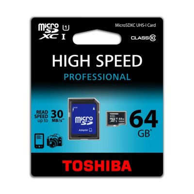 (SD-C064UHS1(BL5A)   Toshiba,  microSDHC  10 (UHS I), 64 