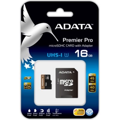   A-DATA microSDHC 16GB Class 10 UHS-I U1 + ADP