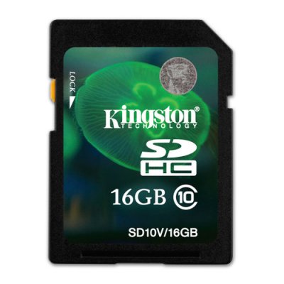 - SDHC 16  Kingston , Class 10 ( SD10V/ 16GB )