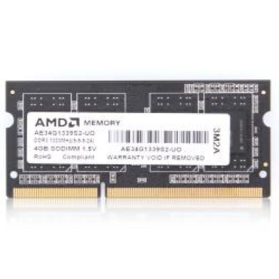   AMD (AE34G1339S2-UO) DDR-III SODIMM 4Gb (PC3-10600) CL9 (for NoteBook)