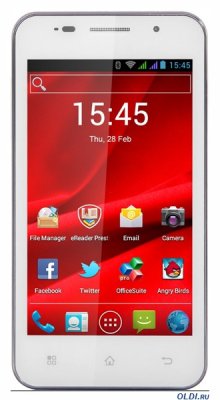  Prestigio MultiPhone 4322 DUO White 2SIM/4.3?WVGA (800*480)/8Mpx/GPS/FM/G-sensor/BT/1500 mA