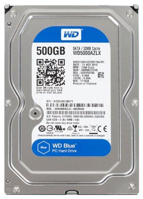    2,5" 500Gb 2.5" Western Digital (WD5000LPVX) 8Mb 5400rpm SATAIII Blue