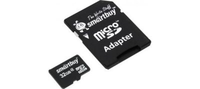   SmartBuy (SB32GBSDCL4-01) microSDHC 32Gb Class4 + microSD--)SD Adapter