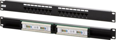 hyperline PP2-19-16-8P8C-C5e-110D - 19", 1U, 16  RJ-45,  5e, Dual IDC