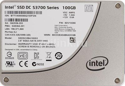  SSD Intel Original SATA-III 100Gb SSDSC2BA100G301 S3700 Series 2.5" w460Mb/s r500Mb/s