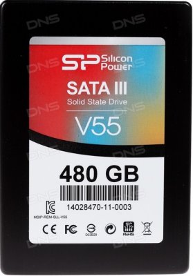 SSD 480 Gb SATA 6Gb/s Silicon Power Velox V55 (SP480GBSS3V55S25) 2.5" MLC+3.5" 