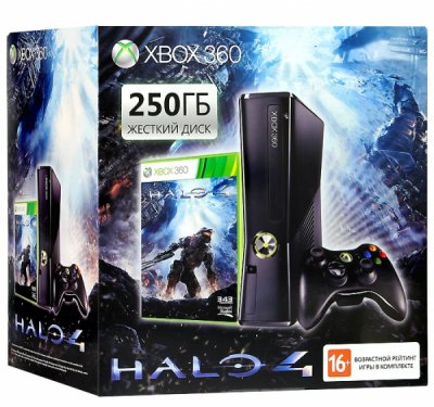   Microsoft XBox 360 E 250Gb +  Halo 4 + The Maw + Aqua (M9V-00012 + HND-00063)