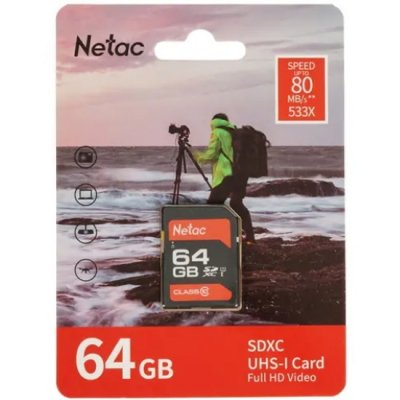   Netac P600 SDXC 64Gb Class 10 UHS-I 80MB/s (NT02P600STN-064G-R)