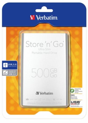    500Gb Verbatim Store"n"Go Slim USB 3.0   (53151)