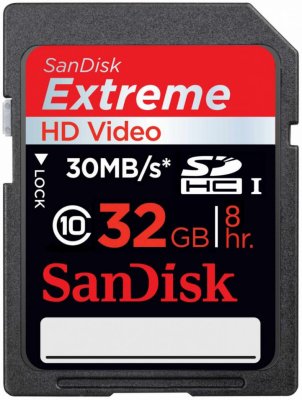   32Gb - SanDisk Extreme HD Video High-Capacity Class 10 - Secure Digital SDSDRX3-032G