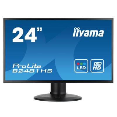  23.6" iiYama B2481HS-B1 ProLite 1920x1080 0.272mm; 2ms; 250cd/m2; D-Sub; DVI-D; HDMI