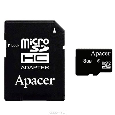   Apacer (microSDHC-8Gb Class4) microSDHC Memory Card