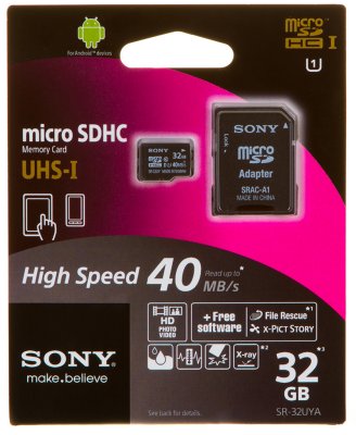   Sony Micro SDHC 32   lass10 UHS-I(SR32UYA)+