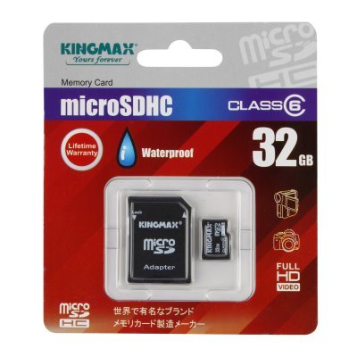 - Kingmax  "microSDHC Class 6 + " 32 GB micro SDHC, R: 10 MB/c, Class 6, ret, 1