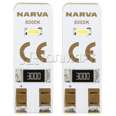    Narva W5W 12V- 0,5W W2,1x9,5d T10 LED 6000K 2 . [18001];  