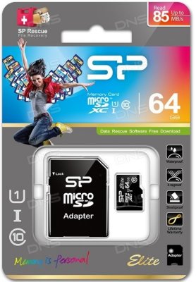   Silicon Power ELITE microSDXC 64GB UHS Class 1 Class 10 + SD adapter/SP064GBSTXBU1V10-S