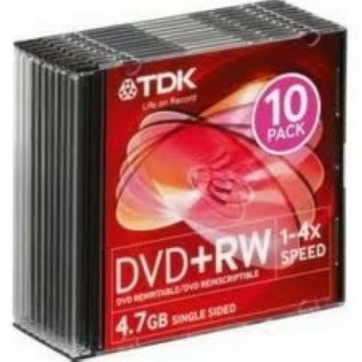   TDK DVD+RW 4.7Gb 4x Slim Case 10P