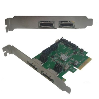  PCI-E 2.0 to 4 port SATA3 (6Gb/s) + 2 port eSATA, HYPER Duo, RAID (0, 1, 10  JBOD), 