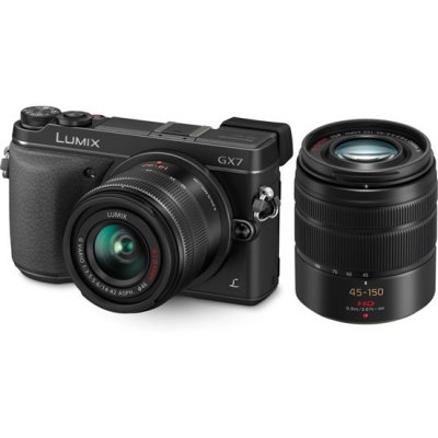   Panasonic Lumix DMC-GX7 Double Kit   H-FS1442A-K   H-FS45150E-K 