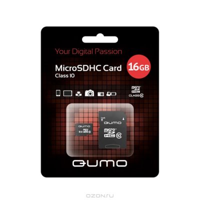   Qumo Fundroid (QM16GCR-MSD10-FD-GRN) MicroSDHC Memory Card 16GbClass10 + USB microSD Re