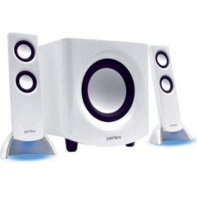  Perfeo PF-1000-W 2.1 White (2x3W + 6W sub., Blue light)