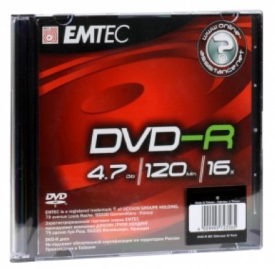  DVD-R 4,7Gb Mirex 16x Slim, LightScribe [UL130201A1S]