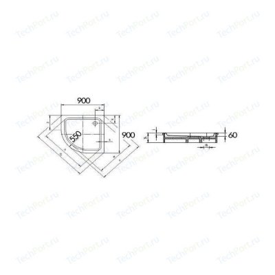 Kaldewei Arrondo   3, 5 , anti-slip, r 550, 90*90*6, 5 c ,  90 ,  871-2 (