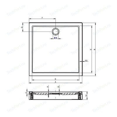 Riho  sv 271, 90x80x4. 5, ,  (DA7100500000000)