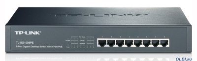  TP-Link TL-SG1008PE 8-port Gigabit PoE+ Switch, PoE+ for All 8 Ports, 124W PoE power supp