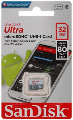   microSDHC SanDisk Ultra 32GB Class10 UHS-I (U3) (SDSDQUIN-032G-G4)