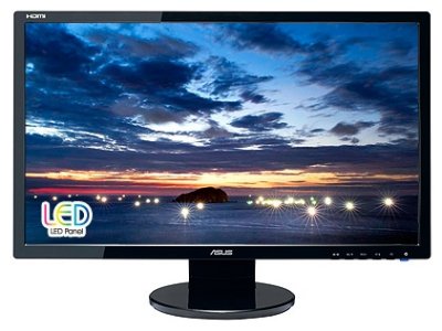  23.6" Asus VE247H, LED, 1920x1080, 2ms, 300 cd/m2, 1Wx2 stereo, D-Sub, DVI-D, HDMI