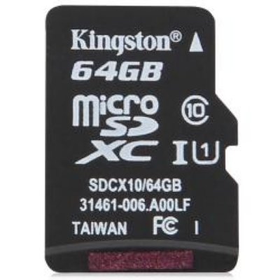   64Gb microSDXC Kingston (SDCX10/64GB-KL), Class 10 + Kaspersky Internet Security  An