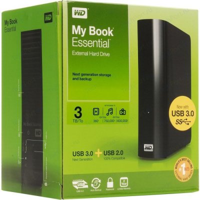 (WDBJRH0030HBK-EEUE) HDD     My Book Essential, 3  3.5" USB 3.0/2.