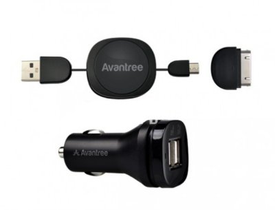   Avantree Hi-Power Dual USB Car Charger Set CGST-09 2100mA USBx2 