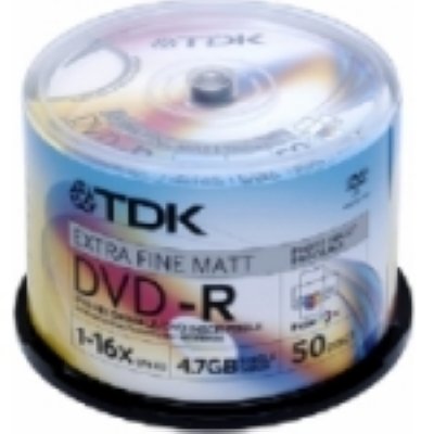  TDK DVD+R 4.7Gb 16x Cake Box Printable (50 ) (T19919-69) (DVD+R47PWWCBED50)