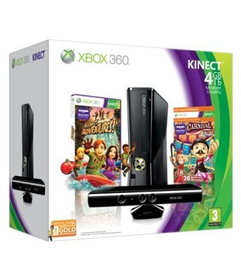   Microsoft XBox 360 Slim 4Gb + Kinect + Kinect Adventures + Disneyland Adventures 