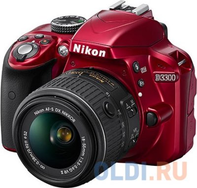  Nikon D3300 Red KIT (AF-S 18-55mm DX VRII 24,7Mp, 3" LCD)