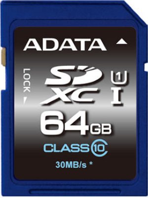   64 Gb A-Data Premier SDXC (ASDX64GUICL10-R) UHS-I, Class 10, Retail