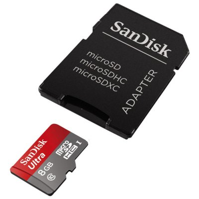   microSDHC 8Gb Class10 Sandisk SDSDQUAN-008G-G4A Android Ultra+SD Adapter+Memory Zone Andr